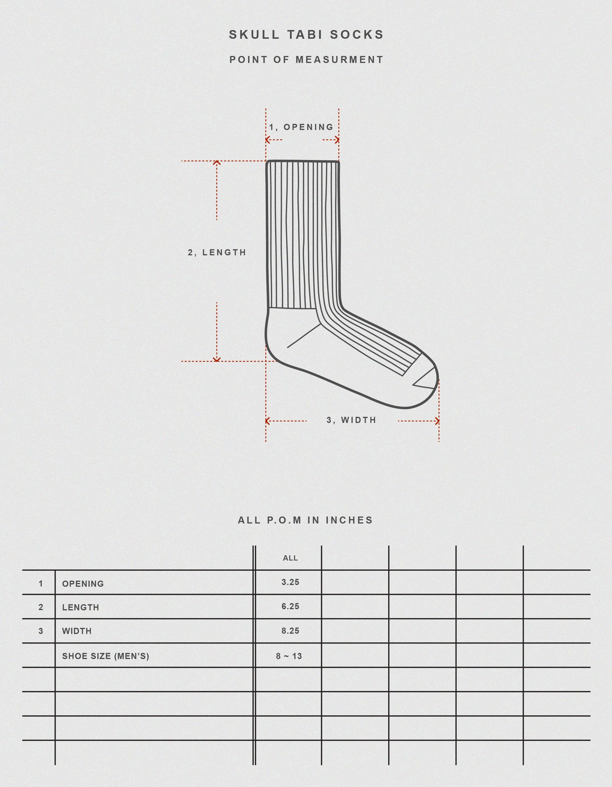 SKULL TABI SOCKS - NATURAL | Prospective Flow | Japanese Fashion
